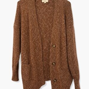 ANA Marled Brown Knit Cardigan – Size Large